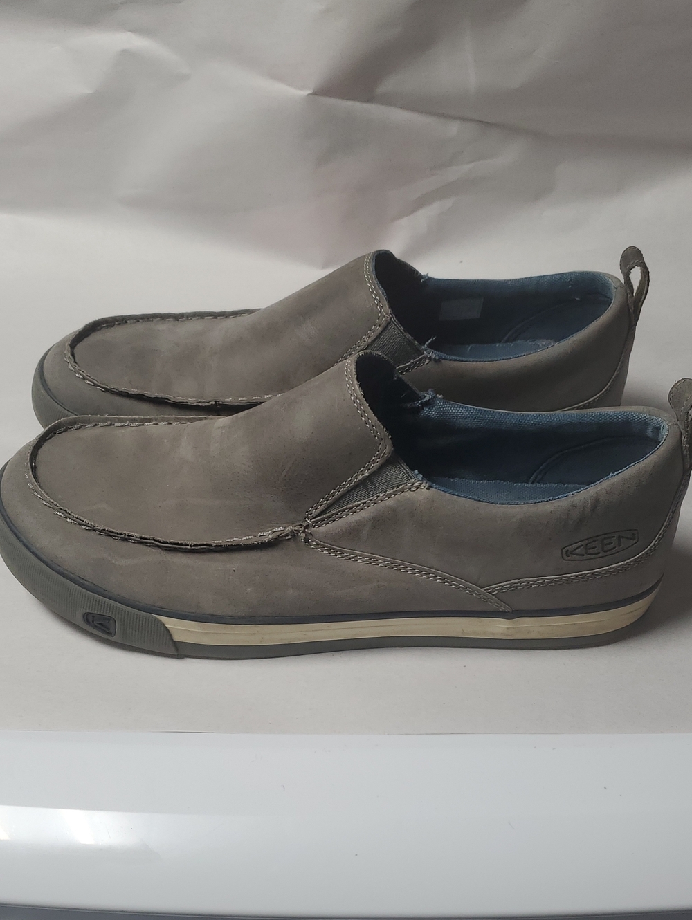 Keen Men's Timmons Leather Slip-On Loafers Size 12 Gray  Navy Outdoors Gorpcore